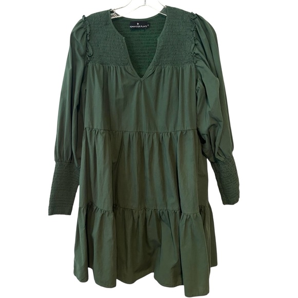 Pomander Place Women's Jaguar Green Ceci‎ Smocked Dress in Size XS - Picture 1 of 12